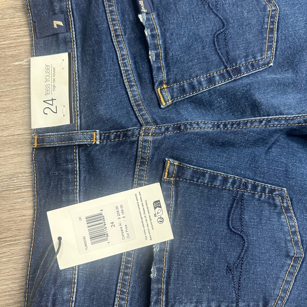 7 For All Mankind Dark Blue Tess Trousers